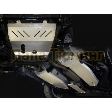 Защиты комплект (алюминий) 4мм (картер и кпп, задний дифференциал, бак левая, бак правая) ТСС для Nissan Qashqai 2015- (сборка С-Петербург)/Nissan Qashqai 2019-/Nissan X-Trail (T32) 2015-/2018-/Renault Koleos 2017-