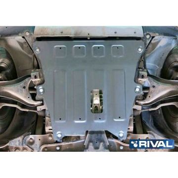 Защита картера + КПП алюминий 4 мм RIVAL для Nissan Terrano, V - 1.6; 2.0; 1.5d 2014-2016/Renault Duster, V - 1.6; 2.0; 1.5d 2011-2015