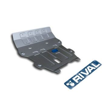 Защита картера + КПП алюминий 4 мм RIVAL для Nissan Terrano V - 1.6; 2.0; Увеличенная 2014-2016/Renault Duster, V - 1.6; 2.0; Увеличенная 2011-2015