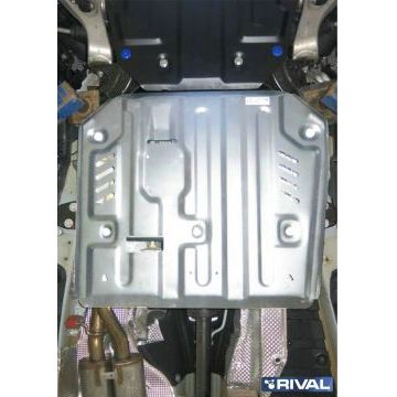 Защита КПП + РК Rival алюминий 4 мм для Volkswagen Touareg, V - 3.0d; 3.6; 2010-2018