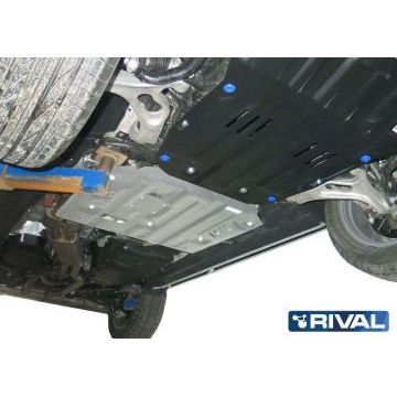 Защита КПП + РК Rival алюминий 4 мм для Volkswagen Touareg, V - 3.0d; 3.6; 2010-2018