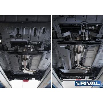 Защита топливного бака Rival сталь 2 мм для Renault Kaptur, V - 1.6; передний привод 2016-