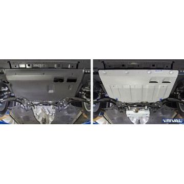 Защита картера + КПП Rival для Skoda Kodiaq, V - 1.4 (125л.с.; 150л.с.); 2.0 (180л.с.); 2.0d (150л.с.), с Webasto; 2017-