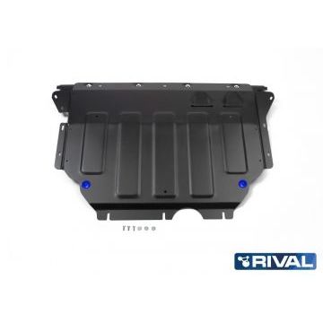 Защита картера + КПП Rival сталь 2 мм для Volkswagen Tiguan, V - 1.4 (125л.с.; 150л.с.); 2.0d (150л.с.); 2.0 (180л.с.); выводим, заменен на 5120.2 2017-