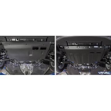 Защита картера + КПП Rival сталь 2 мм для Volkswagen Tiguan, V - 1.4 (125л.с.; 150л.с.); 2.0d (150л.с.); 2.0 (180л.с.); выводим, заменен на 5120.2 2017-