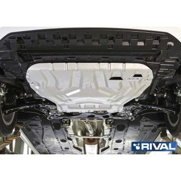 Защита картера + КПП алюминий Rival для Skoda Octavia, V - 1.4; 1.8; 1.6 2017-/Skoda Octavia, V - 1.4; 1.8; 1.6; кроме Webasto 2013-2017