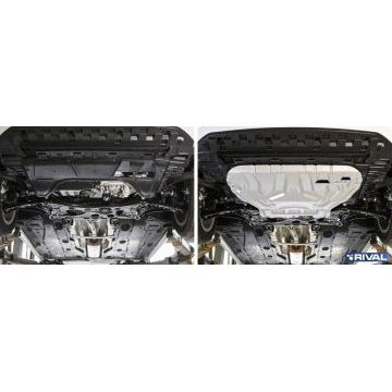 Защита картера + КПП алюминий Rival для Skoda Octavia, V - 1.4; 1.8; 1.6 2017-/Skoda Octavia, V - 1.4; 1.8; 1.6; кроме Webasto 2013-2017
