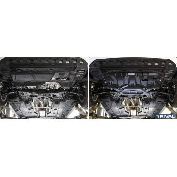 Защита картера + КПП сталь Rival для Skoda Octavia, V - 1.4; 1.8; 1.6; кроме Webasto 2013-2017/Skoda Octavia, V - 1.4; 1.8; 1.6 2017-