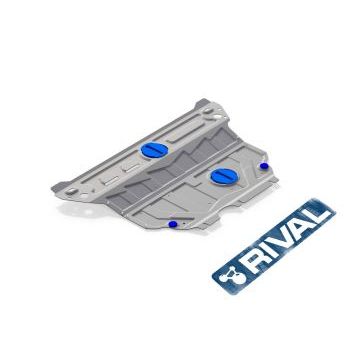 Защита картера + КПП алюминий Rival для Skoda Octavia, V - 1.4; 1.8; 1.6; 2.0; с Webasto; Увеличенная 2013-2017/Skoda Octavia, V - 1.4; 1.8; Привод - все; Увеличенная 2017-