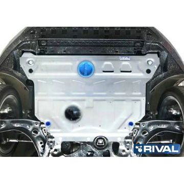 Защита картера + КПП алюминий Rival для Skoda Octavia, V - 1.4; 1.8; 1.6; 2.0; с Webasto; Увеличенная 2013-2017/Skoda Octavia, V - 1.4; 1.8; Привод - все; Увеличенная 2017-