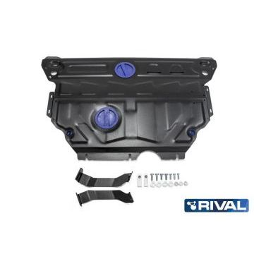 Защита картера + КПП сталь Rival для Skoda Octavia, V - 1.4; 1.8; 1.6; 2.0; с Webasto; Увеличенная 2013-2017/Skoda Octavia, V - 1.4; 1.8; Привод - все; Увеличенная 2017-