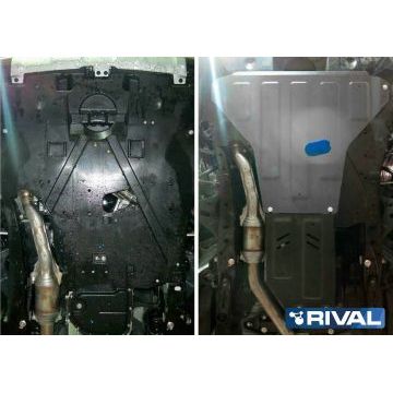 Защита картера алюминий 4 мм Rival для Subaru Outback, V - 2.5 2017-/Subaru Legacy, V - 2.5 2019-/Subaru Outback, V - 2.5 2014-2018