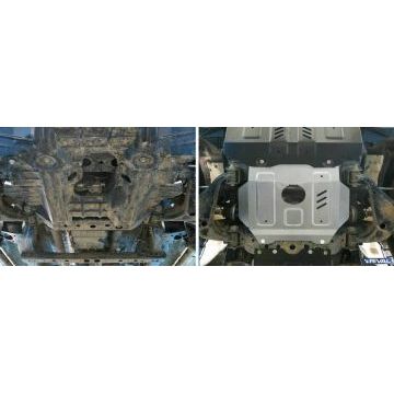 Защита радиатора + картера алюминий 4 мм RIVAL для Toyota Fortuner, V - 2.8d; 2.7; полный привод; Часть 2 2017-/Toyota Hilux, V - 2.4d; 2.8d; полный привод; Часть 2 2015-2020/Toyota Hilux, V - 2.8d; полный привод; Часть 2 2020-