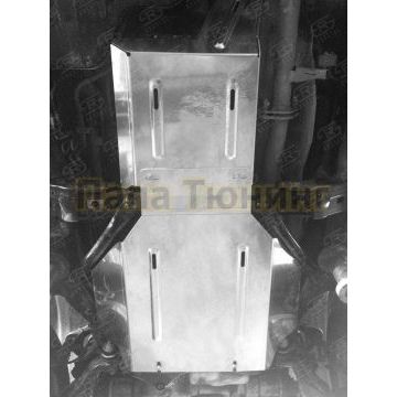 Защита КПП и раздатки комплект Руссталь алюминий 4 мм для Toyota Land Cruiser Prado 150 2009-2013