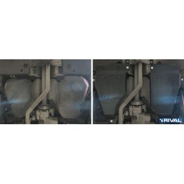 Защита топливного бака Rival для 2,0 и 2,0D сталь 2 мм на 4х4 для Volkswagen Tiguan 2011-2016