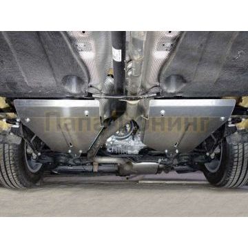 Защиты комплект (алюминий) 4мм (картер и кпп, бак 2шт.) ТСС для Skoda Kodiaq 2017-/ Volkswagen Tiguan 2017-