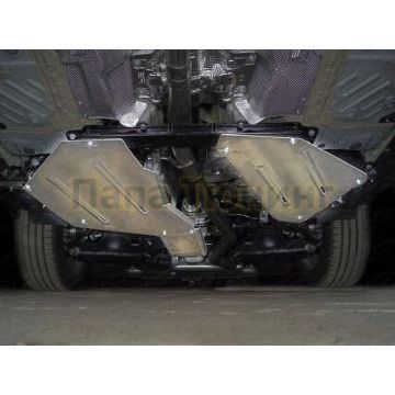 Защита картера комплект ТСС алюминий 4 мм: картер, КПП, бак, дифференциал для Volkswagen Touareg 2018-