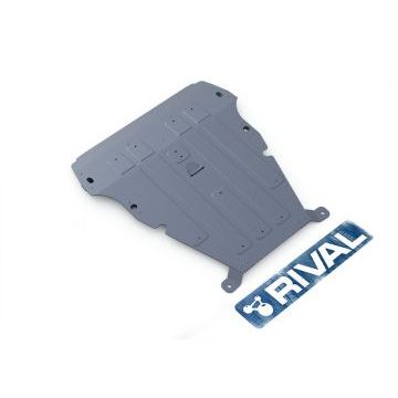 Защита картера + КПП алюминий 4 мм RIVAL для Volvo XC60, V - 2.0; 3.2; Т6; D5; Увеличенная 2008-2017