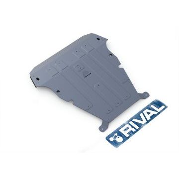 Защита картера + КПП алюминий 4 мм RIVAL для Volvo XC70, V - 2.4; 3.2; D5; D3; T6; Увеличенная 2007-2016