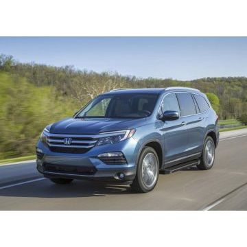 Пороги алюминиевые Rival Black New для Honda Pilot 2016-