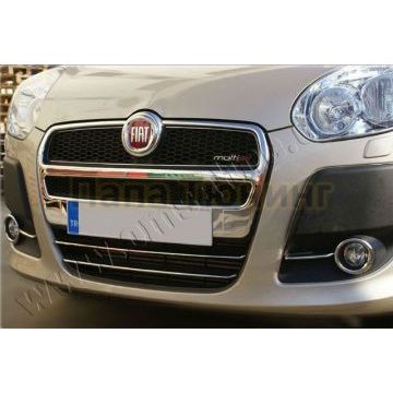 Накладки на передний бампер 2 части Omsa_Line для Fiat Doblo 2010-2015