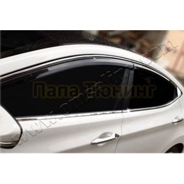 Окантовка верняя и нижняя на молдинги стекол 10 частей Omsa_Line для Hyundai Elantra 2010-2014