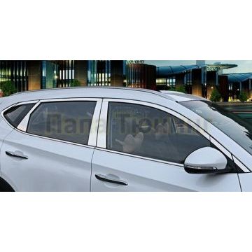 Молдинги на стёкла + накладки на стойки дверей OEM Tuning для Hyundai Tucson 2015-2018