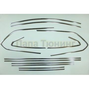 Верхние и нижние молдинги стекол 12 частей Omsa_Line для Opel Astra J 2010- Верхние и нижние молдинги стекол 12 частей Omsa_Line для Opel Astra J 2010-