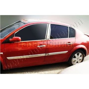 Молдинги дверных стоек 2 части Omsa_Line для Renault Megane 2003-2009