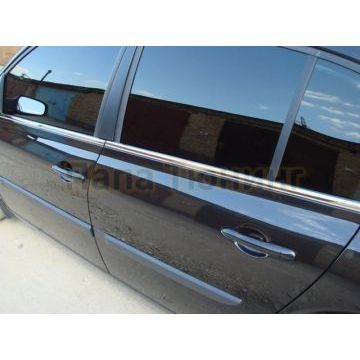 Молдинги на стекла дверей 4 части Omsa_Line для Renault Megane 2003-2009