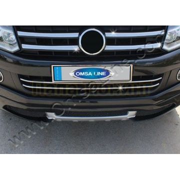 Накладки на передний бампер 2 части Omsa_Line для Volkswagen Amarok 2010-2016