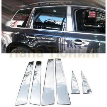 Молдинги дверных стоек 6 частей Omsa_Line для Volkswagen Touareg 2002-2006