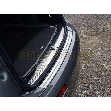 Накладка на задний бампер шлифованный лист надпись Audi ТСС для Audi Q7 2015-