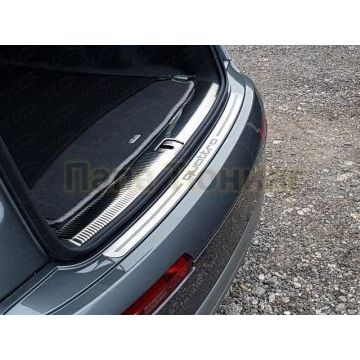 Накладка на задний бампер шлифованный лист надпись Quattro ТСС для Audi Q7 2015-