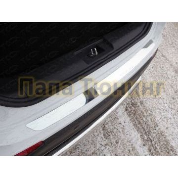 Накладка на задний бампер зеркальный лист ТСС для Chery Tiggo 5 2014-