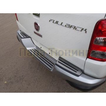 Накладки на задний бампер шлифованный лист 3 штуки ТСС для Fiat Fullback 2016-
