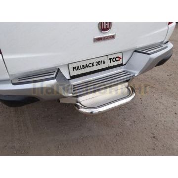 Накладки на задний бампер шлифованный лист 3 штуки ТСС для Fiat Fullback 2016-