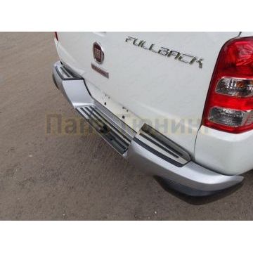 Накладки на задний бампер зеркальный лист 3 штуки ТСС для Fiat Fullback 2016-