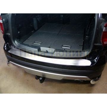 Накладка на задний бампер шлифованный лист ТСС для Ford Explorer 2015-