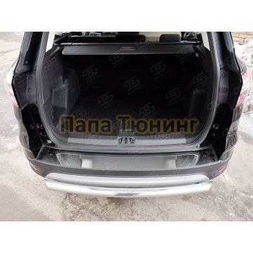 Накладка на задний бампер зеркальный лист РусСталь для Ford Kuga 2016-