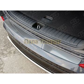 Накладка на задний бампер зеркальный лист РусСталь для Hyundai Tucson 2015-2018