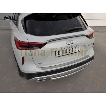 Накладка на задний бампер зеркальный лист для Infiniti QX50 2018-