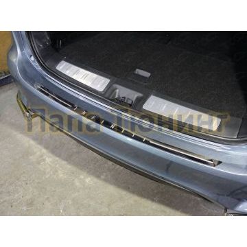 Накладка на задний бампер зеркальный лист надпись Infiniti ТСС для Infiniti QX60 2016-