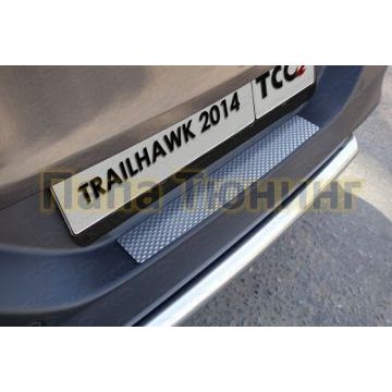 Накладка на задний бампер декоративная ТСС для Jeep Cherokee Trailhawk 2014-