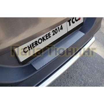 Накладка на задний бампер декоративная ТСС для Jeep Cherokee 2014-2018 Накладка на задний бампер декоративная ТСС для Jeep Cherokee 2014-2018