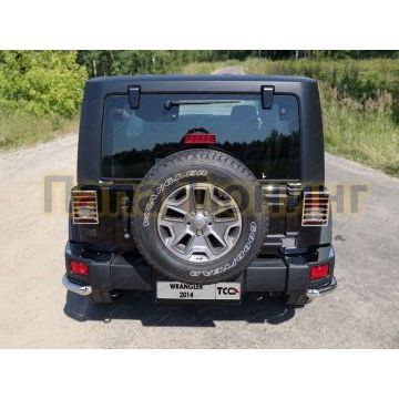 Накладки на задний бампер зеркальные 2 штуки ТСС для Jeep Wrangler 5D 2010-2018