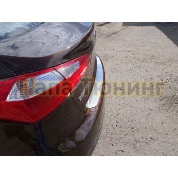 Накладка на задний бампер шлифованный лист ТСС для Kia Cerato 2013-2018 Накладка на задний бампер шлифованный лист ТСС для Kia Cerato 2013-2018