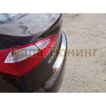 Накладка на задний бампер зеркальный лист ТСС для Kia Cerato 2013-2018 Накладка на задний бампер зеркальный лист ТСС для Kia Cerato 2013-2018