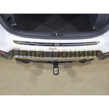 Накладка на задний бампер зеркальный лист лого Kia ТСС для Kia Rio X-line 2017- Накладка на задний бампер зеркальный лист лого Kia ТСС для Kia Rio X-line 2017-