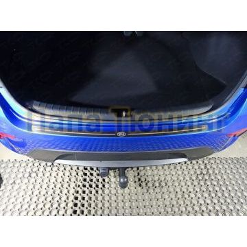 Накладка на задний бампер шлифованный лист лого Kia ТСС для Kia Rio 2018- Накладка на задний бампер шлифованный лист лого Kia ТСС для Kia Rio 2018-